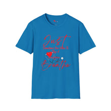 Load image into Gallery viewer, "JUST BREATHE" Unisex Softstyle T-Shirt RED LETTERING