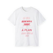 Load image into Gallery viewer, IDEAS, THOUGHTS, & PLANS Unisex Ultra Cotton Tee