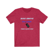 Load image into Gallery viewer, TELL'EM UNC Unisex RISE ABOVE THE LABEL BLK TAG Short Sleeve Tee