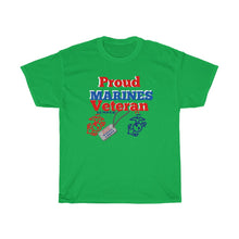 Load image into Gallery viewer, "PROUD MARINES VETERAN" Unisex Heavy Cotton Tee
