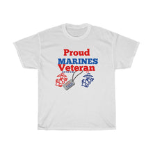 Load image into Gallery viewer, "PROUD MARINES VETERAN" Unisex Heavy Cotton Tee
