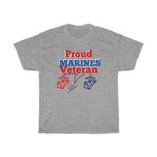 Load image into Gallery viewer, "PROUD MARINES VETERAN" Unisex Heavy Cotton Tee