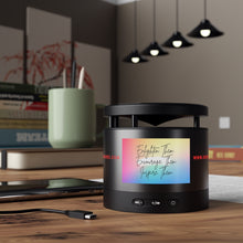 Load image into Gallery viewer, Enlighten Encourage & Inspire Metal Bluetooth Speaker and Wireless Charging Pad