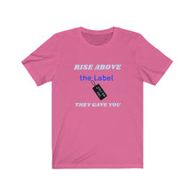 Load image into Gallery viewer, TELL'EM UNC Unisex RISE ABOVE THE LABEL BLK TAG Short Sleeve Tee