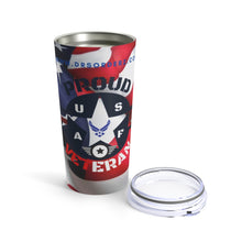Load image into Gallery viewer, PROUD AIR FORCE Tumbler 20oz PERSONALIZED UPON REQUEST SEND NAME TO UNCLETRACY55@GMAIL.COM