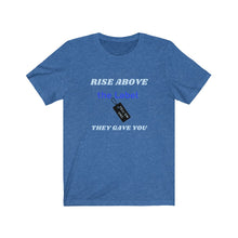 Load image into Gallery viewer, TELL'EM UNC Unisex RISE ABOVE THE LABEL BLK TAG Short Sleeve Tee