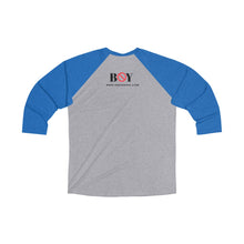 Load image into Gallery viewer, "BOY STOP" Unisex Tri-Blend 3/4 Raglan Tee