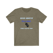 Load image into Gallery viewer, TELL'EM UNC Unisex RISE ABOVE THE LABEL BLK TAG Short Sleeve Tee