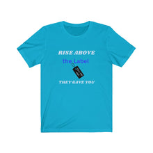 Load image into Gallery viewer, TELL'EM UNC Unisex RISE ABOVE THE LABEL BLK TAG Short Sleeve Tee