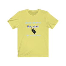 Load image into Gallery viewer, TELL'EM UNC Unisex RISE ABOVE THE LABEL BLK TAG Short Sleeve Tee