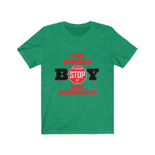 Load image into Gallery viewer, "BOY STOP" I'M SINGLE NOT DESPARATE Female Jersey Short Sleeve Tee