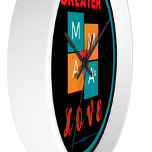 Load image into Gallery viewer, NO GREATER LOVE BLACK w/BLUE CIRCLE Wall clock