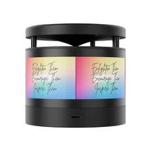 Load image into Gallery viewer, Enlighten Encourage & Inspire Metal Bluetooth Speaker and Wireless Charging Pad